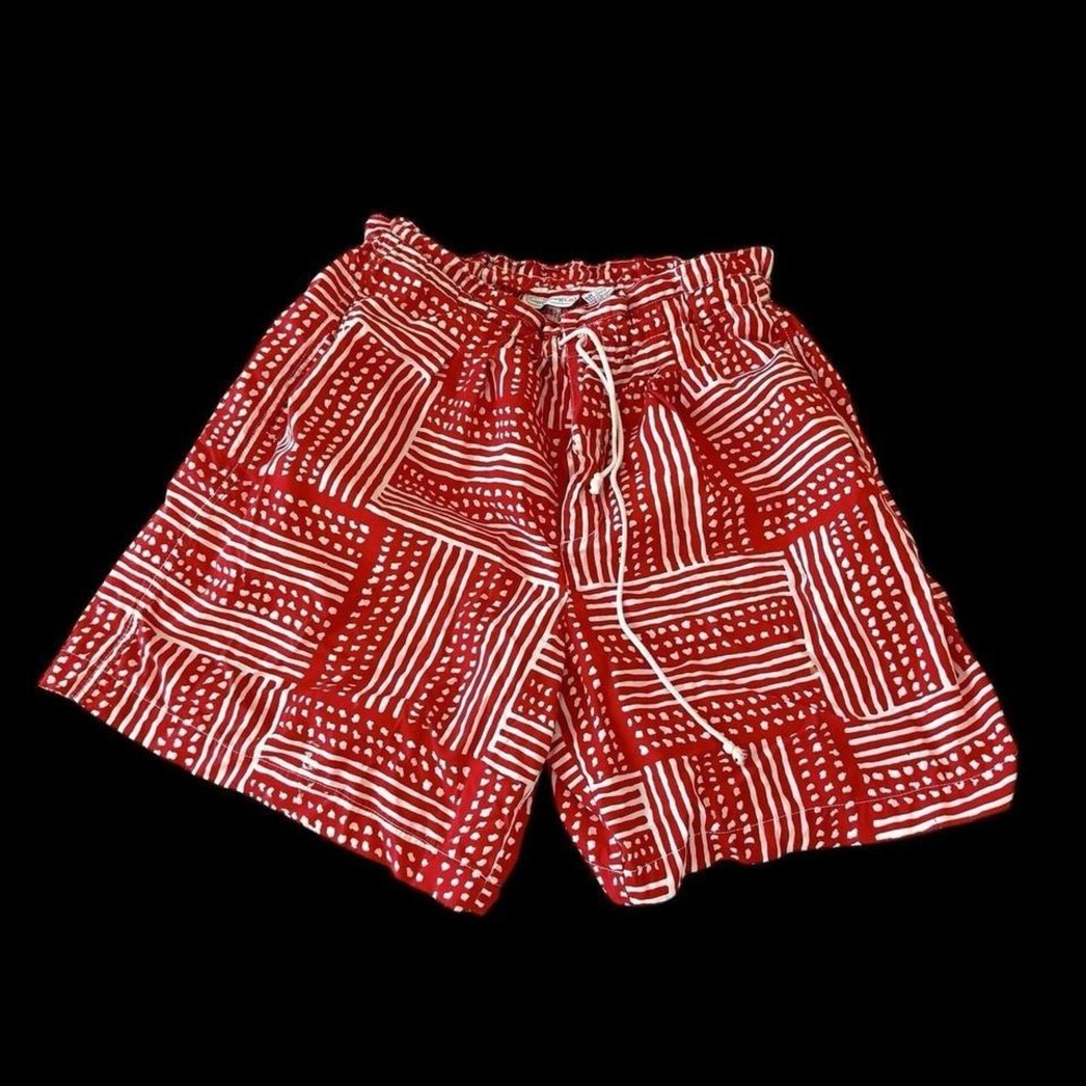 Vintage 80's Gap Clothing Co Striped Sz Large Double Pockets Red White